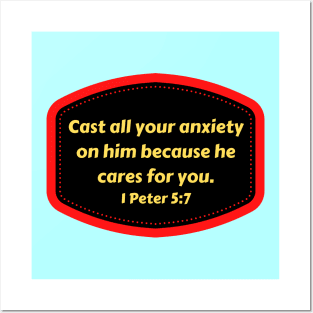 Bible Verse 1 Peter 5:7 Posters and Art